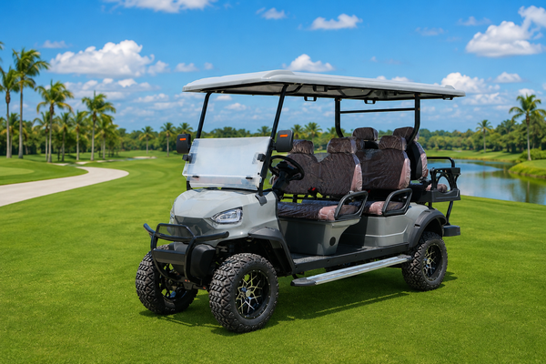 Heavy Duty 6 Passenger Electric Golf Cart 150Ah Lithium Battery 400mm Ground Clearance for Farm Park Resort