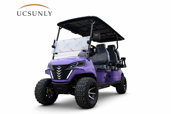 Customized Tourist Attractions 72v Lithium Battery 6 Seats 12 Inch Wheels Certified Aluminum Alloy Wheels Electric Golf Cart