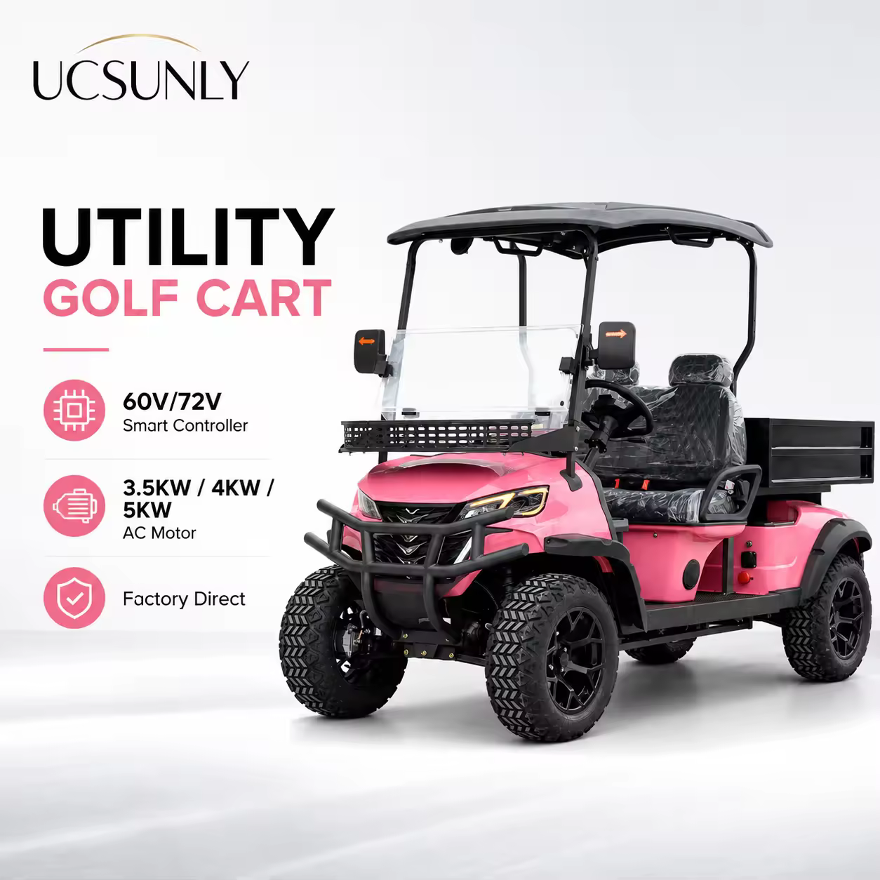 Ucsunly 2 Seater Electric Golf Scooter Large Capacity CE Certified 48V 70-90km Range GCC Dot Customizable Design Resort Farm