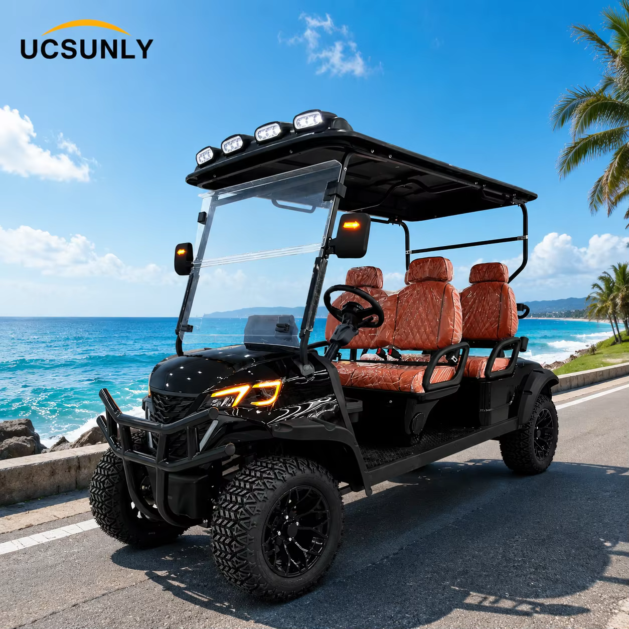 UCSUNLY UC30-B-4D 4 Seater CE/EEC/DOT Certified Lithium Battery Electric Off-road Golf Cart with 30-50Km/h Speed 50-70km Range