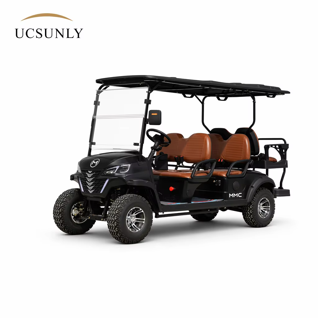 Customized Tourist Attractions 72v Lithium Battery 6 Seats 12 Inch Wheels Certified Aluminum Alloy Wheels Electric Golf Cart