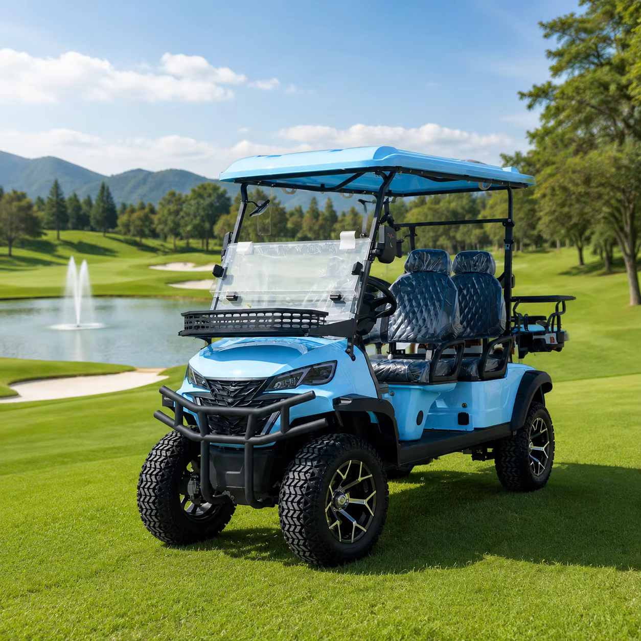 UCSUNLY UC30-B-4D 4 Seater CE/EEC/DOT Certified Lithium Battery Electric Off-road Golf Cart with 30-50Km/h Speed 50-70km Range