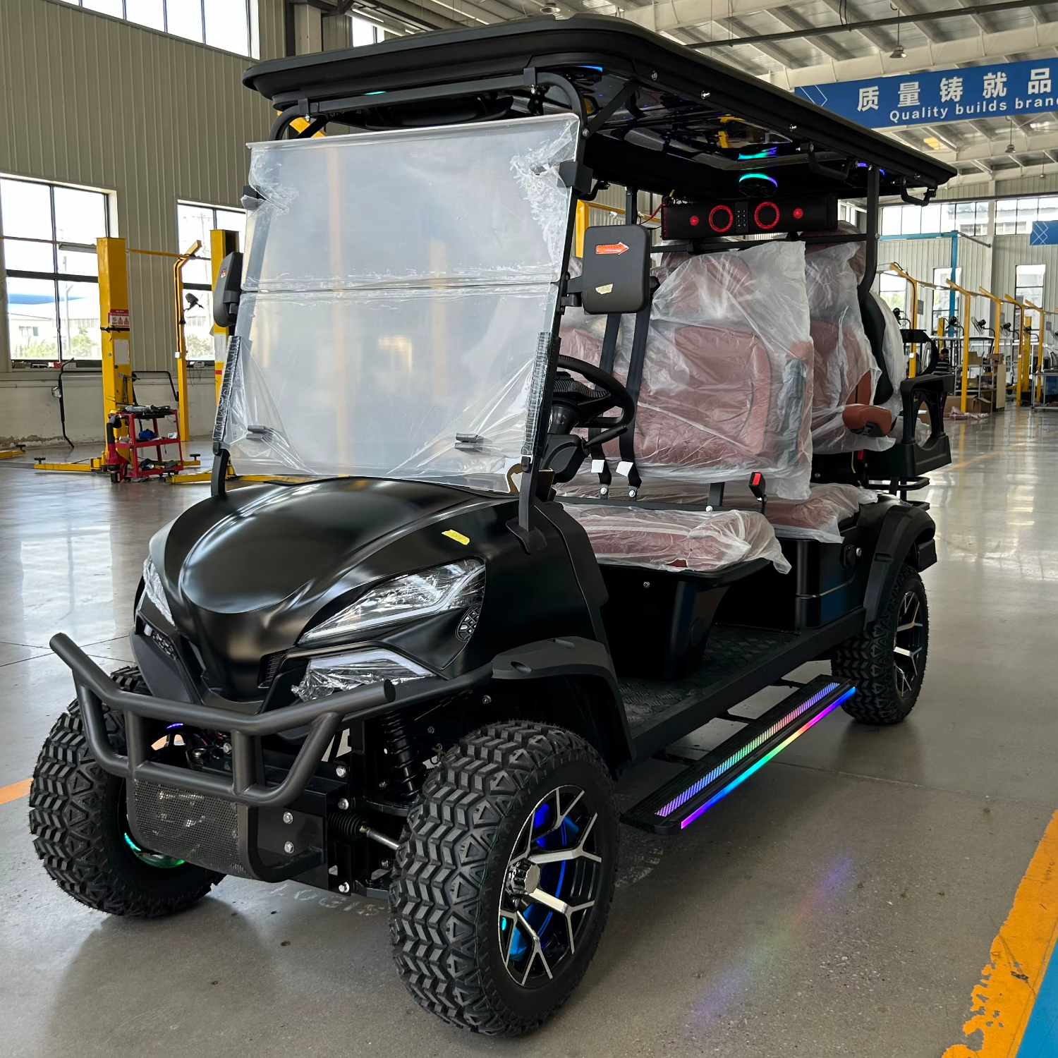 Electric 6 Seater Forward Facing Aluminium Off-Road Street Use Customizable Vehicle Resort Outdoor Mobility Golf Cart 30-50Km/h