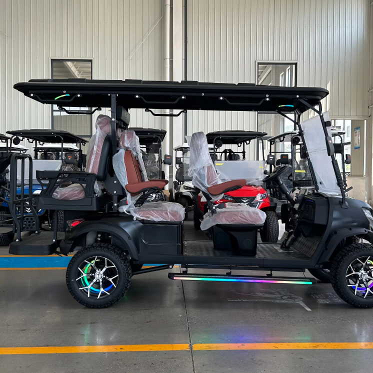 Electric 6 Seater Forward Facing Aluminium Off-Road Street Use Customizable Vehicle Resort Outdoor Mobility Golf Cart 30-50Km/h