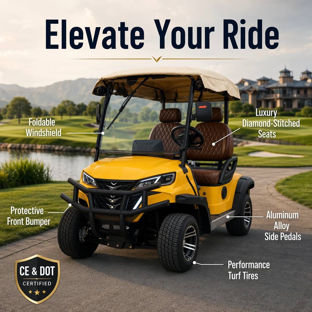 Off-road Electric Golf Cart 72V Lithium 5KW AC Motor 2 Seater Luxury Hunting Vehicle Factory Price Wholesale Export