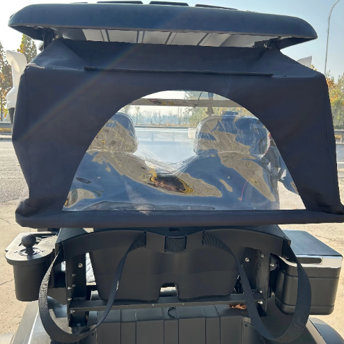Electric 2 Seater Golf Cart with LED Lights Air Conditioning Refrigerator for Resort Shuttle Outdoor Mobility Leisure Use