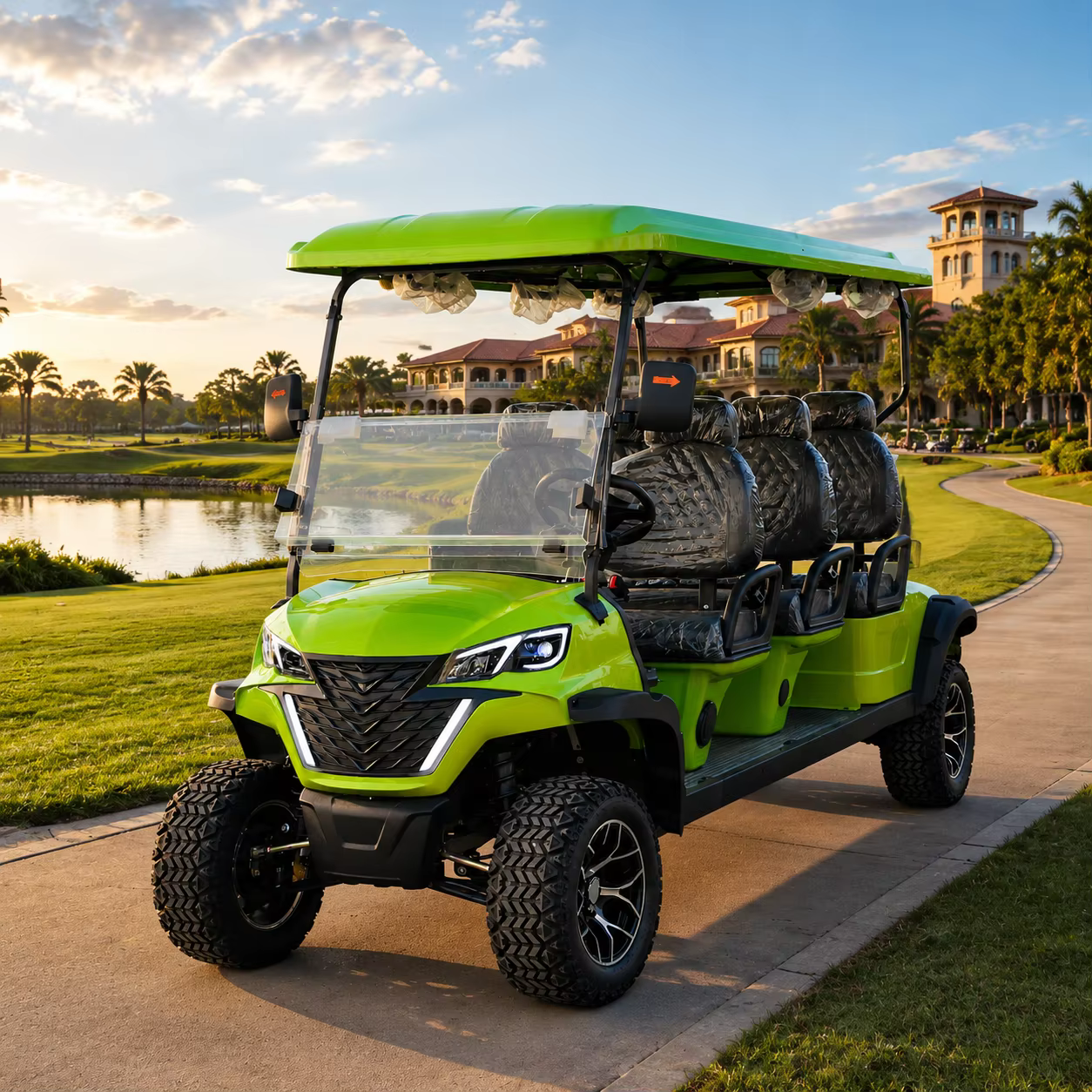China Manufacturer off Road Electric Golf Cart 6 Passenger 72V Lithium Battery CE Certified New OEM Service