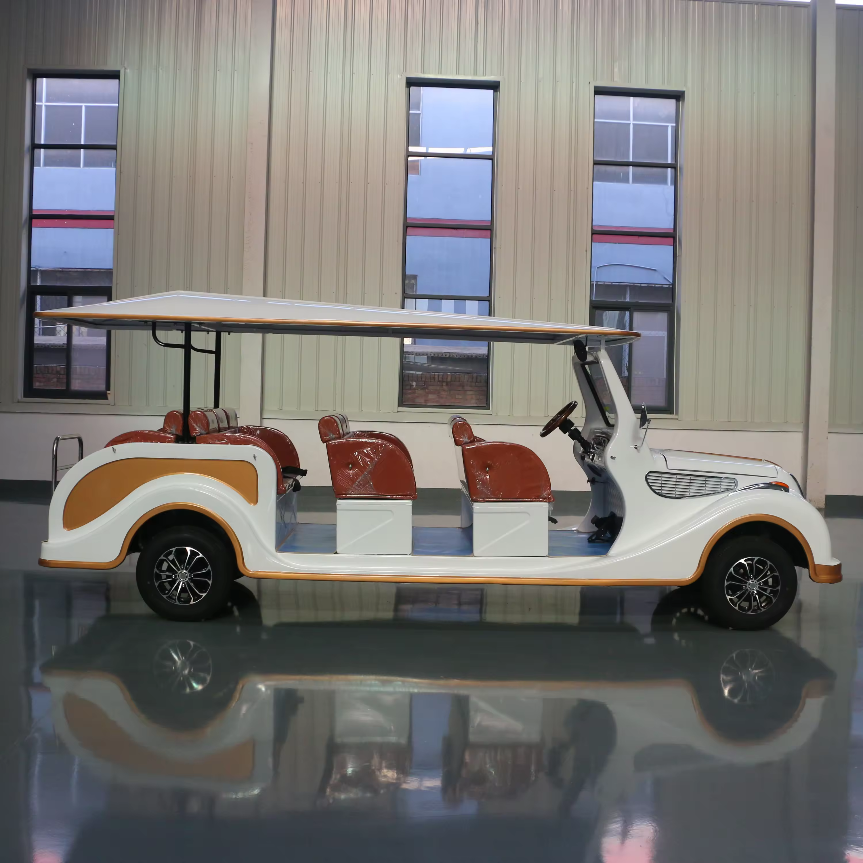 UC-VSB-17 Four Rows for Scenic Tours Resort Guest Shuttle and Tourist Attraction Transport Classic Sightseeing Car 2