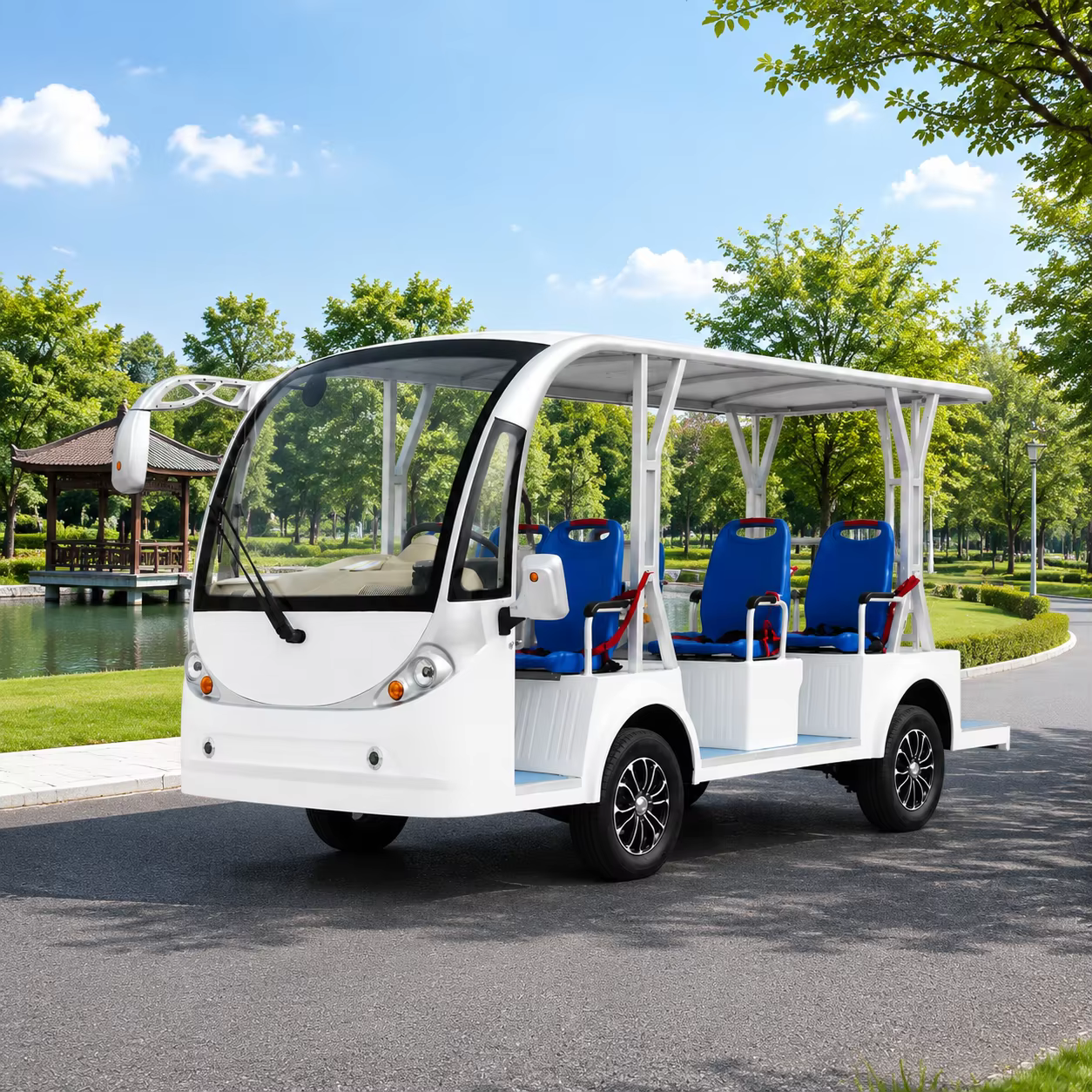Modern Style 14 Seater Electric Sightseeing Bus High Quality Tourist Shuttle Car for Events