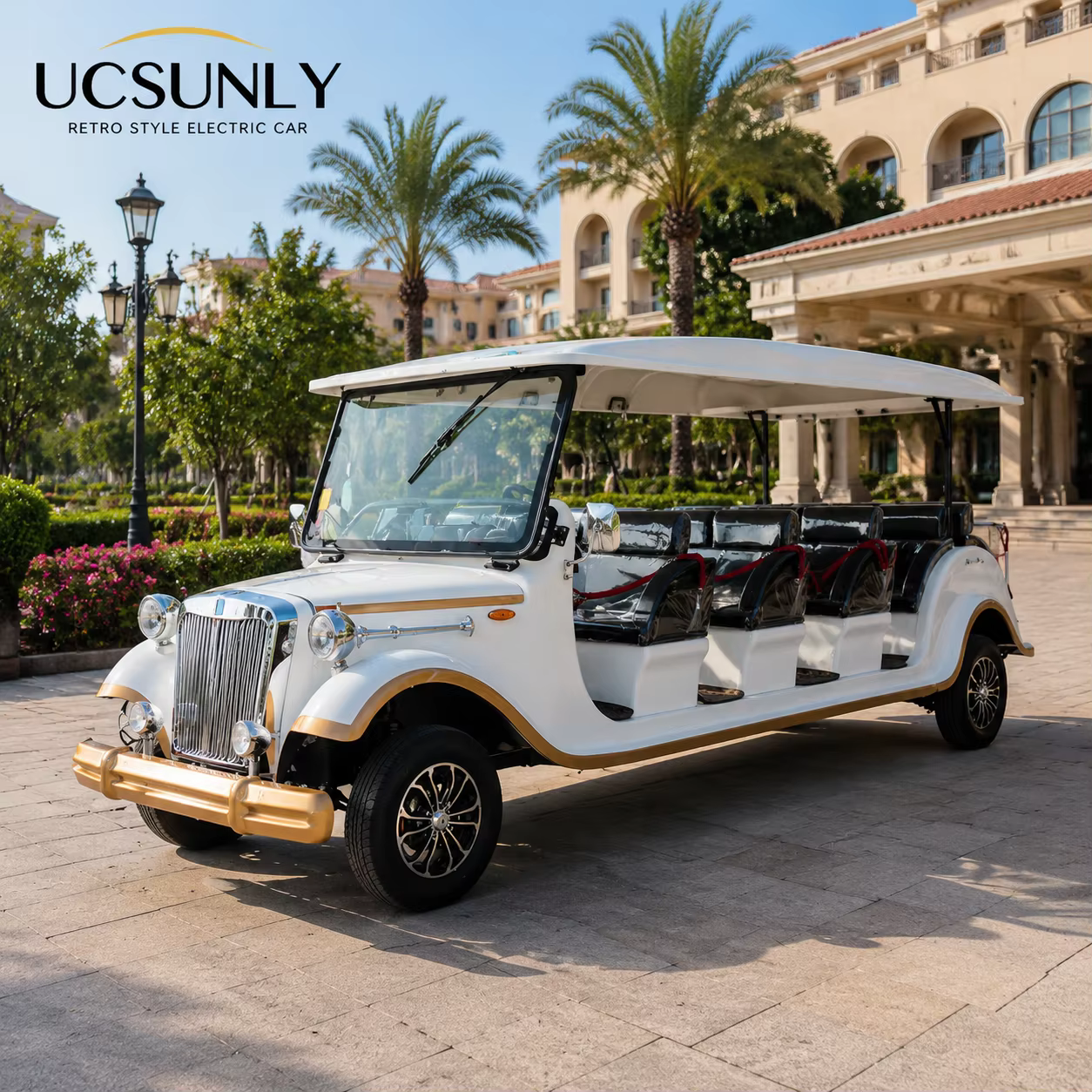 UC-VSB-17 Four Rows for Scenic Tours Resort Guest Shuttle and Tourist Attraction Transport Classic Sightseeing Car