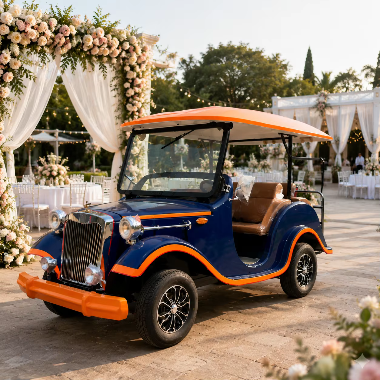 UC-VSB-11 4 Seater Vintage Sightseeing Car for Tourist Attractions Resorts and Hotel Shuttle Transportation
