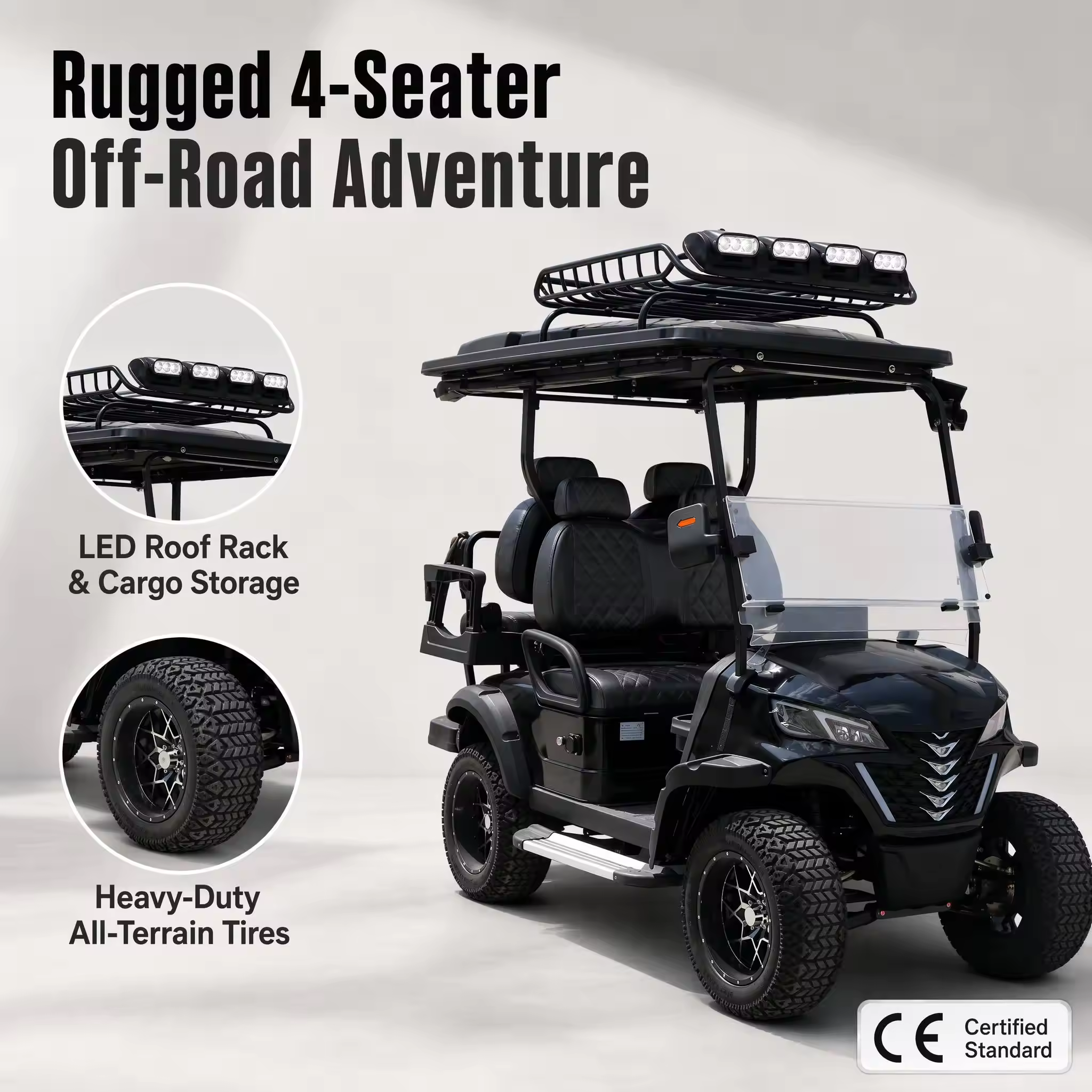 UCB-12 4 Seater Passenger Shuttle Vehicle for Convention Centers Resorts and Private Roads Golf Cart 6