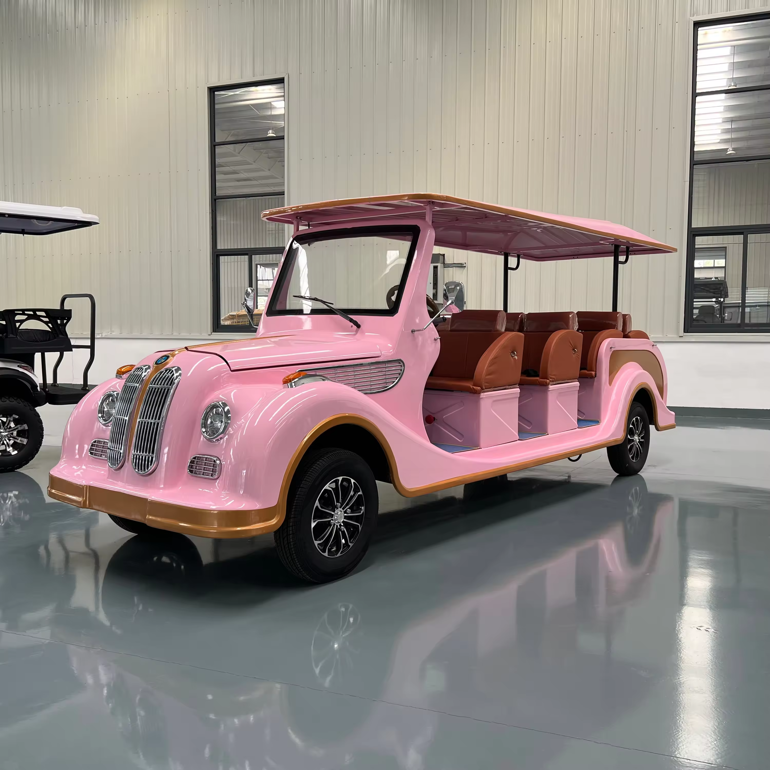 UC-VSB-17 Four Rows for Scenic Tours Resort Guest Shuttle and Tourist Attraction Transport Classic Sightseeing Car 1