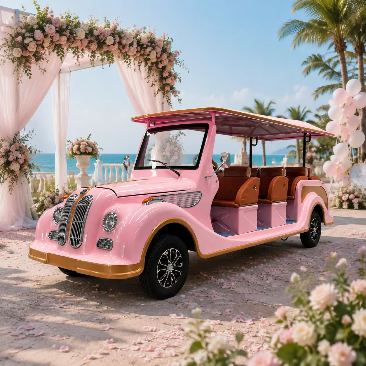 UC-VSB-17 Four Rows for Scenic Tours Resort Guest Shuttle and Tourist Attraction Transport Classic Sightseeing Car