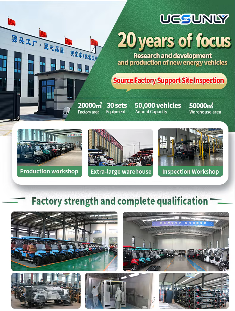 UC30-B-4R 2026 Factory Direct 1+1 4 Seater Electric Golf Cart 4KW 72V 120Ah Off Road Lithium Golf Cart for Wholesale