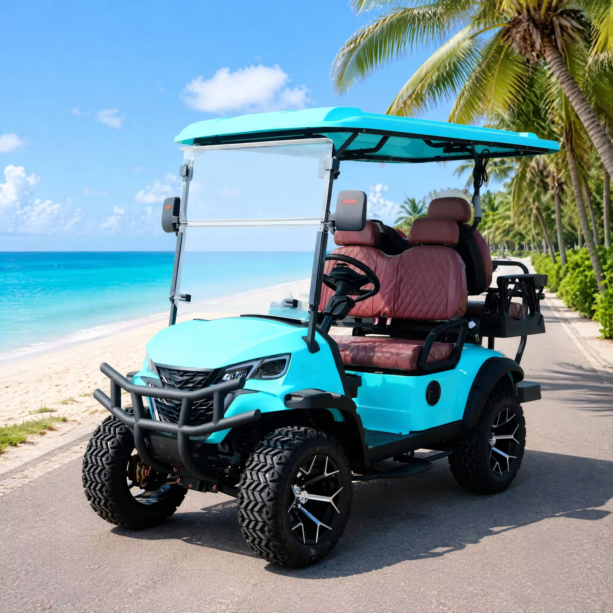 UC30-B-4R 2026 Factory Direct 1+1 4 Seater Electric Golf Cart 4KW 72V 120Ah Off Road Lithium Golf Cart for Wholesale