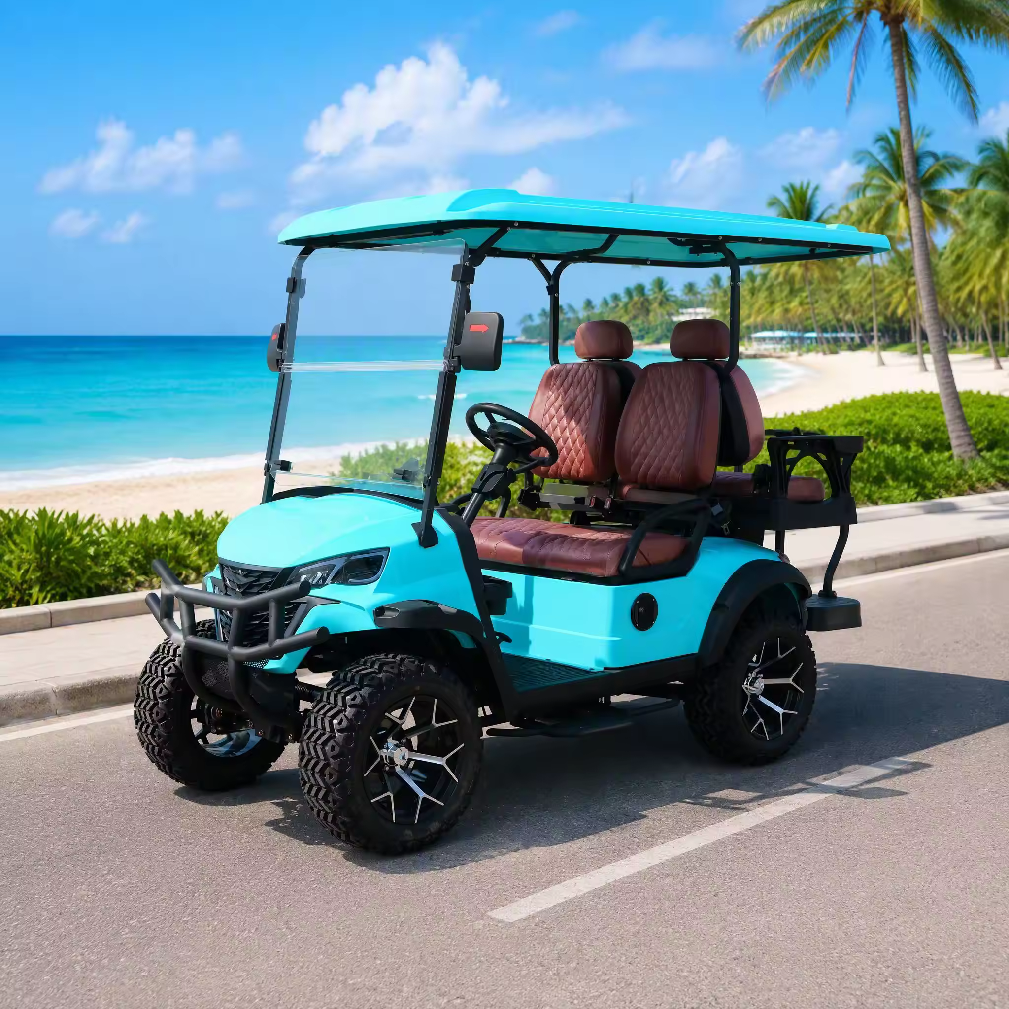 UC30-B-4R 2026 Factory Direct 1+1 4 Seater Electric Golf Cart 4KW 72V 120Ah Off Road Lithium Golf Cart for Wholesale 1