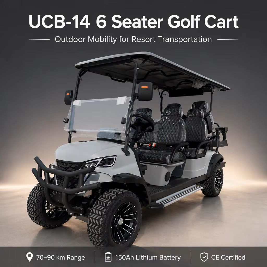 UCB-14 6 Seater Golf Cart 6 Passenger Golf Car for Resort Transportation Outdoor Mobility and Commercial Applications