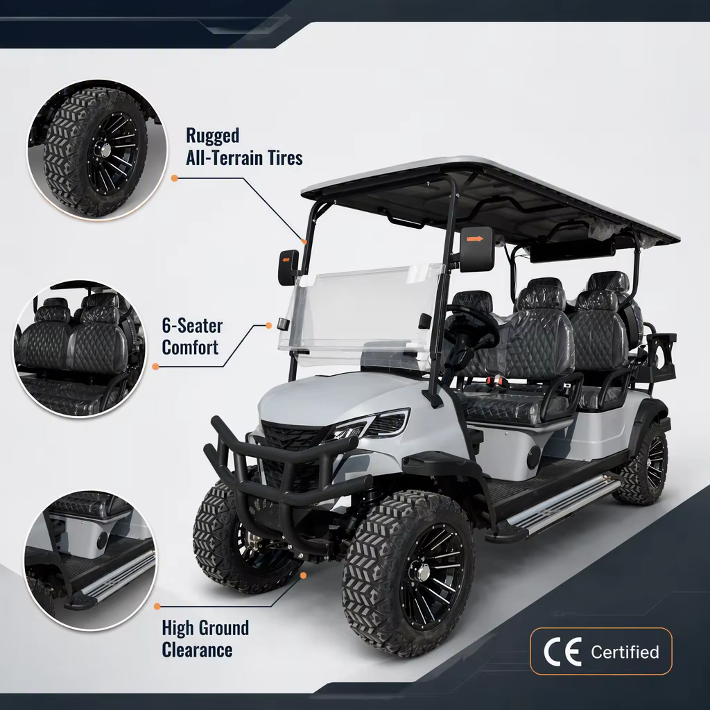 UCB-14 6 Seater Golf Cart 6 Passenger Golf Car for Resort Transportation Outdoor Mobility and Commercial Applications